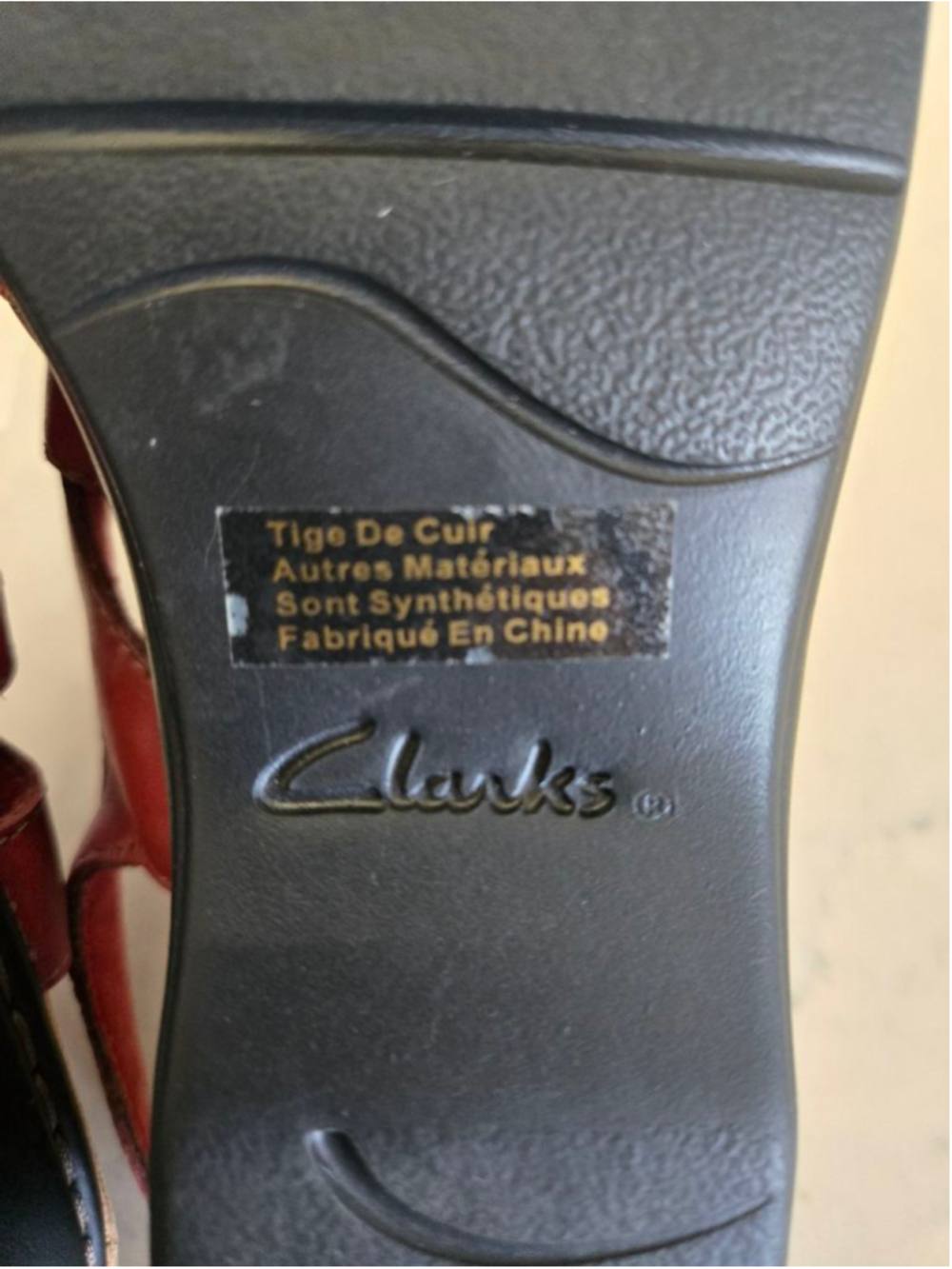 Clarks Red Leather Bendables Lexi Marigold Wedge Sandals Size 6.5 - Picture 10 of 12